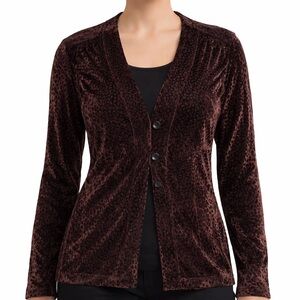 ✨ Vintage Chico’s Burnout Velvet Cardigan – Size 2